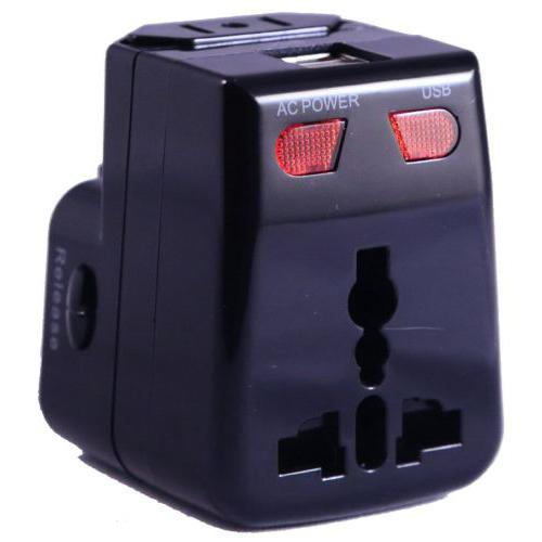 Artis UV100 Universal Travel Adapter/Converter/Charger with 1A USB Port