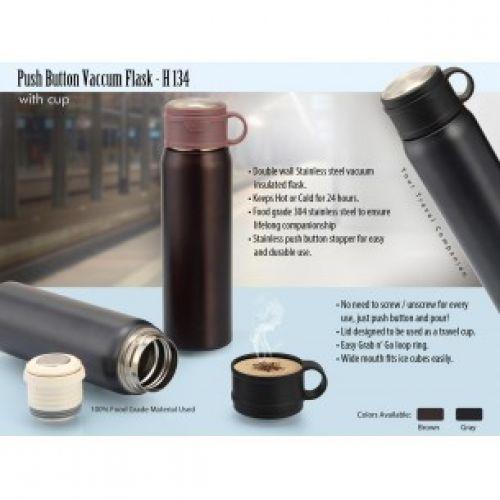 PUSH BUTTON VACUUM FLASK WITH CUP (500 ML) H134 