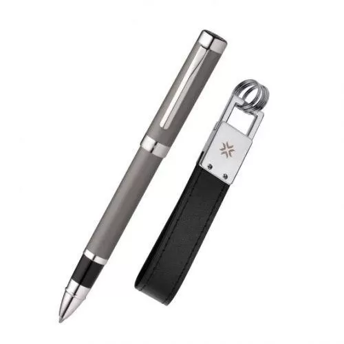Hercules Matte Grey Rollerball Pen With Keychain