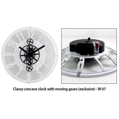 Classy concave clock with moving gears (exclusive)