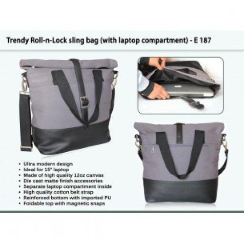 TRENDY ROLL-N-LOCK SLING BAG (WITH LAPTOP COMPARTMENT) E187 