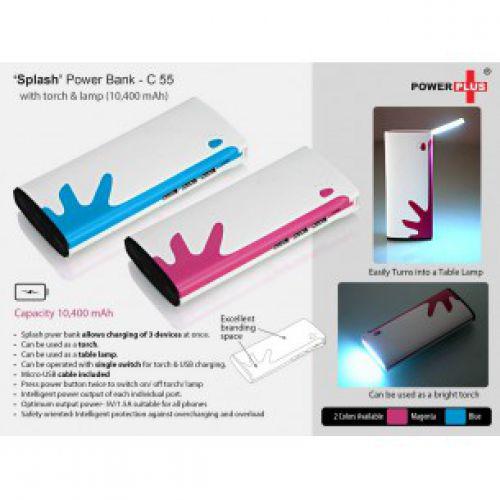  SPLASH POWER BANK (WITH TORCH AND TABLE LAMP) (10,400 MAH)C55 