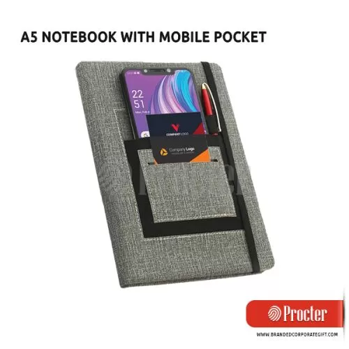 A5 NOTEBOOK WITH MOBILE POCKET B92 
