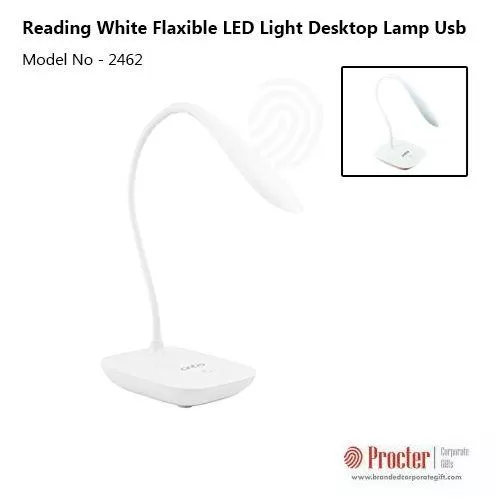 Artis L130 Reading White Flaxible LED Light Desktop Lamp Rechargeable With USB