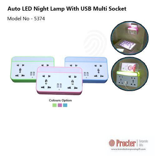 Auto LED Night lamp With USB Multi Socket H-1603