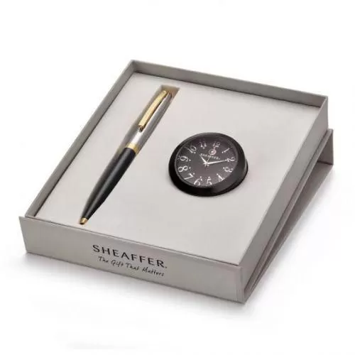 Ballpoint Pen With Black Table Clock SHEAFFER