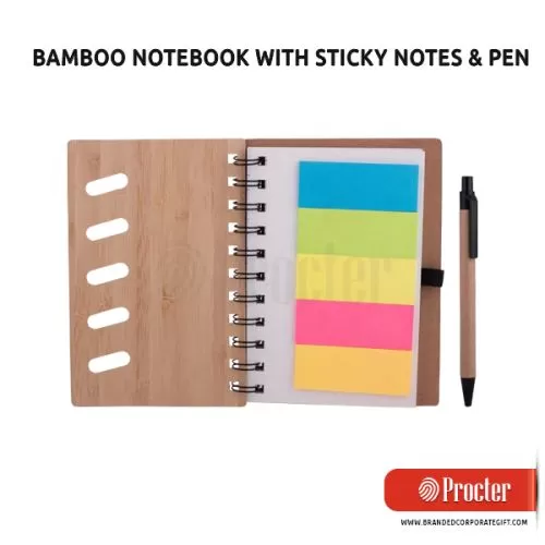 BAMBOO Notebook With Sticky Notes And Pen B120