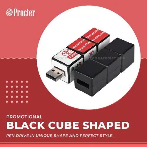 Black Cube Shaped USB Pendrive Shell CSM301