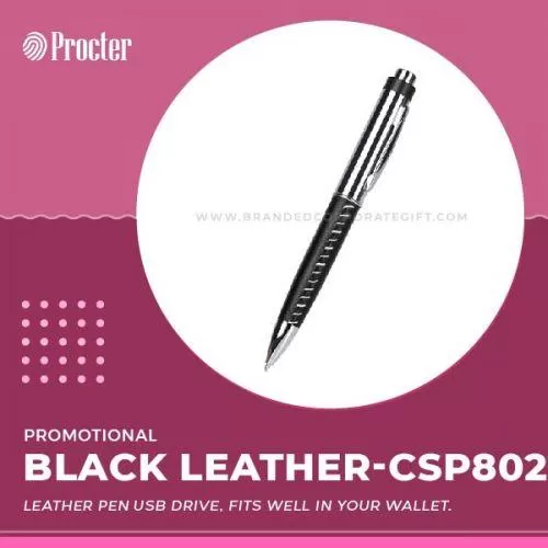 Black Leather Pen USB Pendrive Shell CSP802