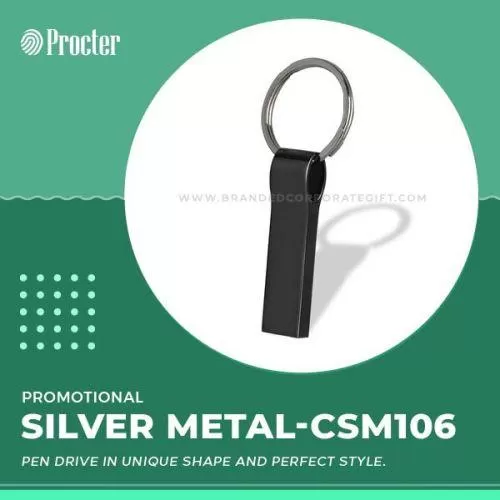 Black Metal Key Ring Pendrive Shell (O) CSM106