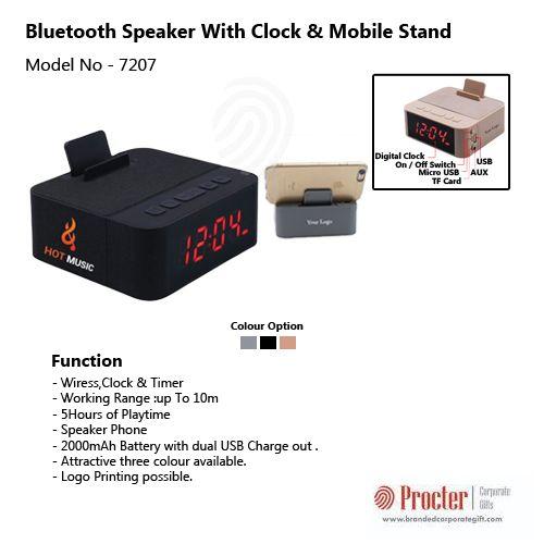 Bluetooth Speaker with Clock & Mobile Stand H-1701