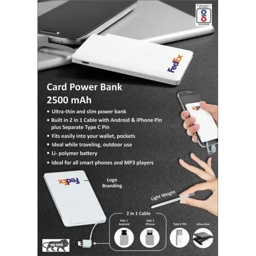 PROCTER - Card 2500 mAh Power Bank