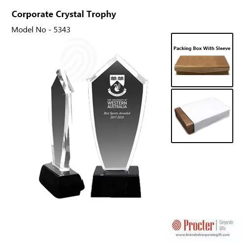 Corporate Crystal Trophy H-654