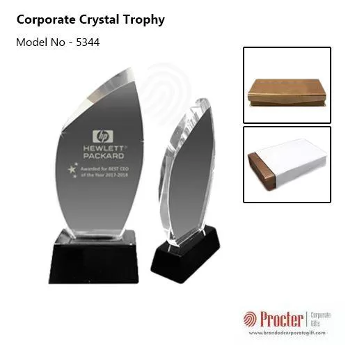 Corporate Crystal Trophy H-655