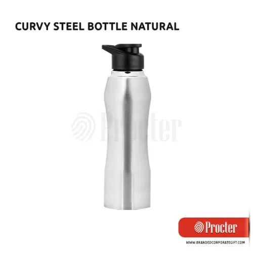 CURVY Steel Bottle Natural H232