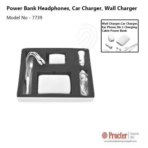 Datos Power Bank 6000Mah, Headphones, Car Charger, Wall Charger