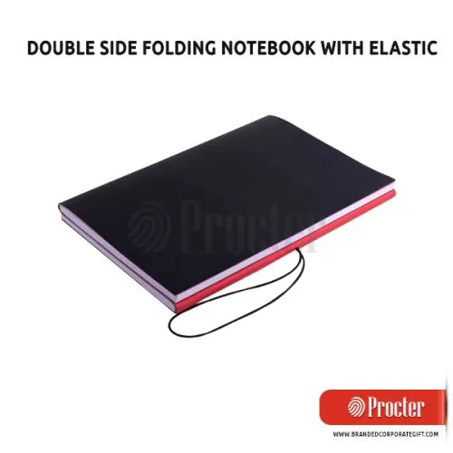 Double Side Folding Notebook With Elastic Fastener B115