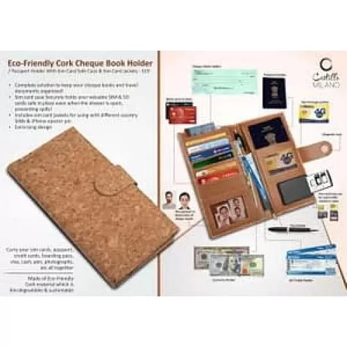 Eco Friendly CORK Cheque Book Holder S19