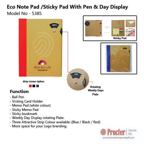 Eco Note Pad /Sticky Pad with Pen & Day Display H-808