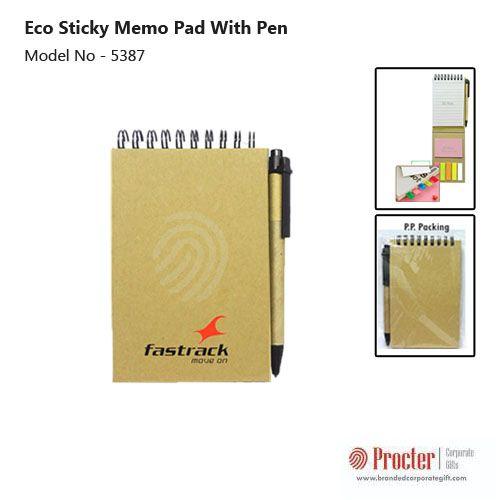Eco Sticky Memo Pad with Pen H-810
