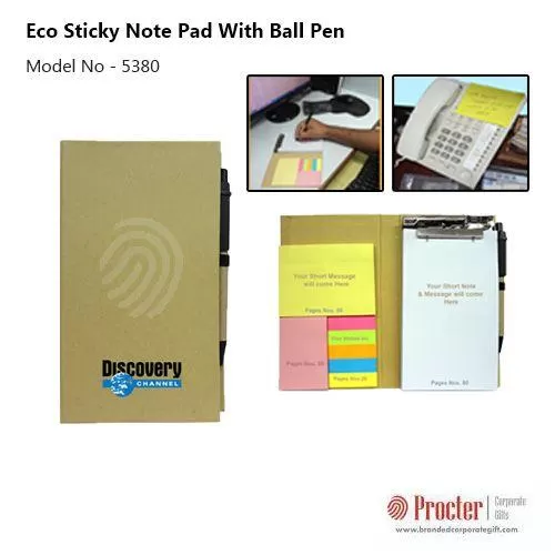 Eco Sticky Note Pad with Ball Pen H-803
