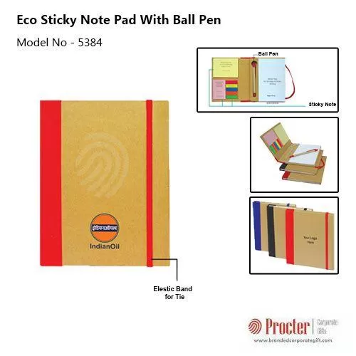 Eco Sticky Note Pad with Ball Pen H-807