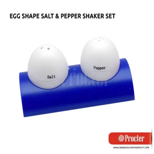 PROCTER - Egg Shaped Salt & Pepper Shaker Set With Stand E91 