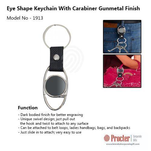 Eye shape keychain with Carabiner J74 