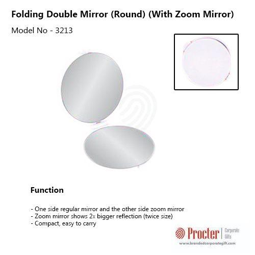 FOLDING DOUBLE MIRROR (ROUND) (WITH ZOOM MIRROR) N16