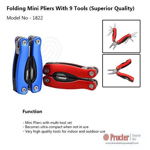 FOLDING MINI PLIERS WITH 9 TOOLS (SUPERIOR QUALITY) G16