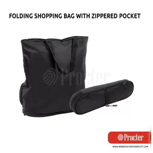 Folding Shopping Bag With Zippered Pocket S25