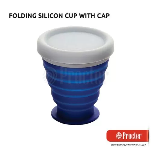 Folding Silicon Cup With Cap E242