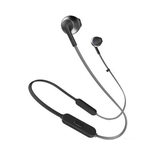 JBL T205BT - Wireless Metal Earbud headphones with mic(Black)