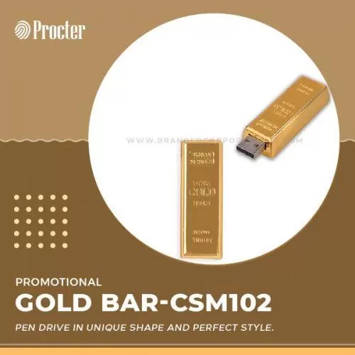 Large Gold Bar Metal USB Pendrive Shell CSM102