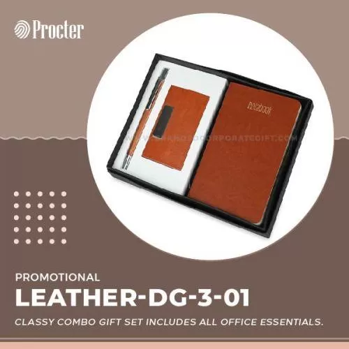 Leather finished Tan Combo Gift Set DG-3-01