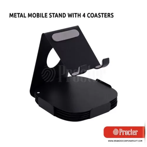 Metal Mobile Stand With 4 Coasters E324