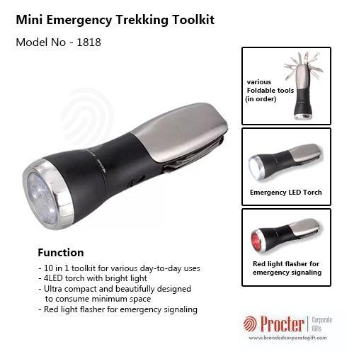 Mini emergency trekking toolkit (10 function with 5 mode torch & 2 mode flasher) G12 