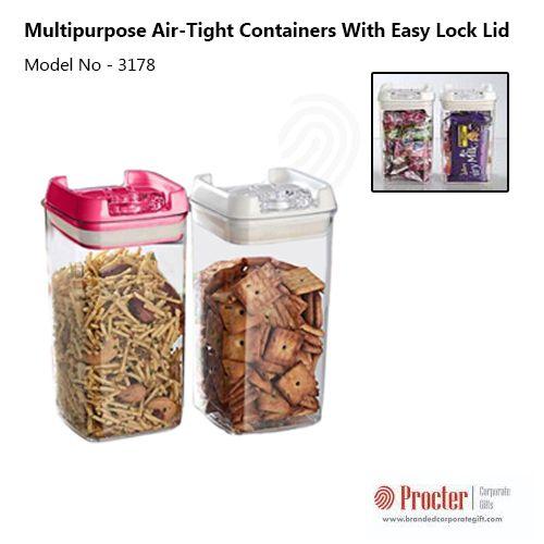 MULTIPURPOSE AIR-TIGHT CONTAINERS WITH EASY LOCK LID (SET OF 2) H106