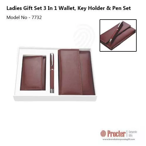 Oceano Ladies Gift Set 3 in 1 Ladies Wallet, Key Holder & Pen Set