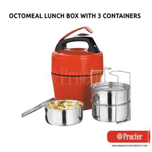 OCTOMEAL Lunch Box–3 Containers (Steel) H87 