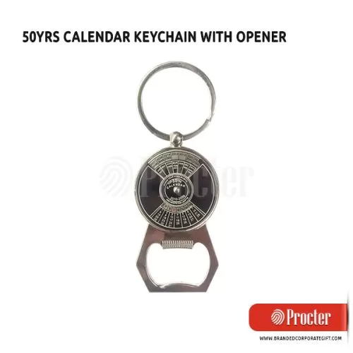 50 Years Calendar Keychain With Opener H526