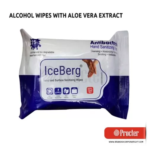 Pack Of 25 Alcohol Wipes With Aloe Vera Extract E295