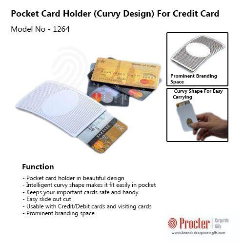 Pocket card holder (curvy design) for credit card B48 
