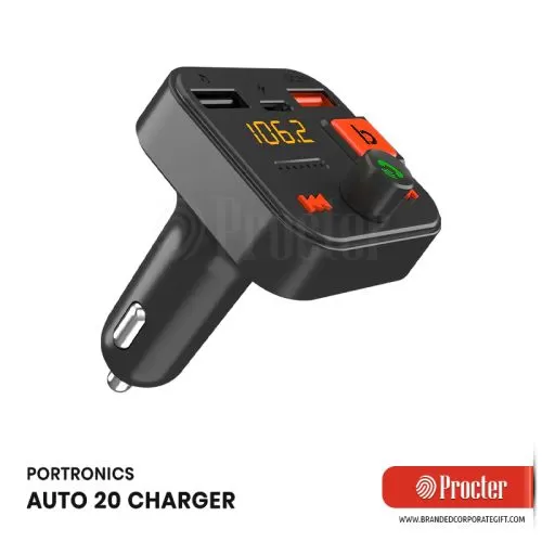 Portronics AUTO 20 Smart Audio Connector with Mobile Charger