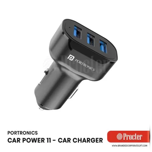 Portronics CAR POWER 11 17W with Triple USB Port Car Charger