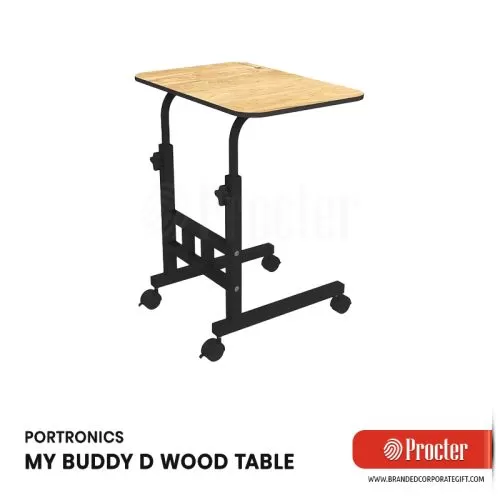 Portronics MY BUDDY D Wood Multipurpose Movable & Adjustable Table for Computer & Laptop