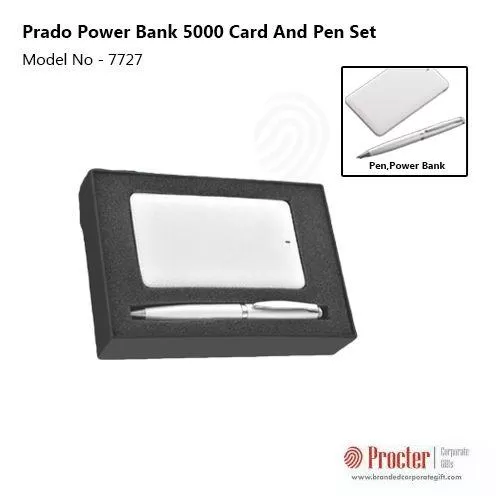 Prado Power Bank 5000 Card and Pen Set