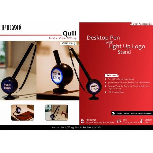 Quill Desktop Pen with Light Up Logo Stand TGZ-225
