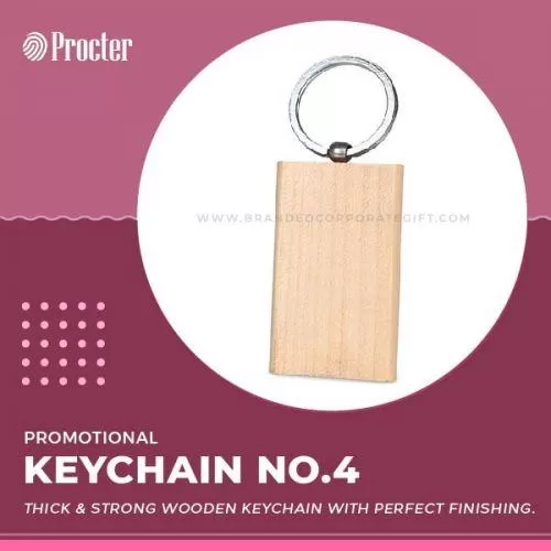 Rectangular Wooden Keychain No.4