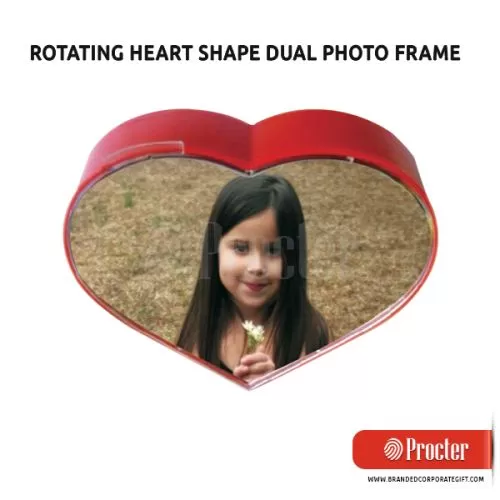ROTATING Heart Shape Dual Photo Frame D22 